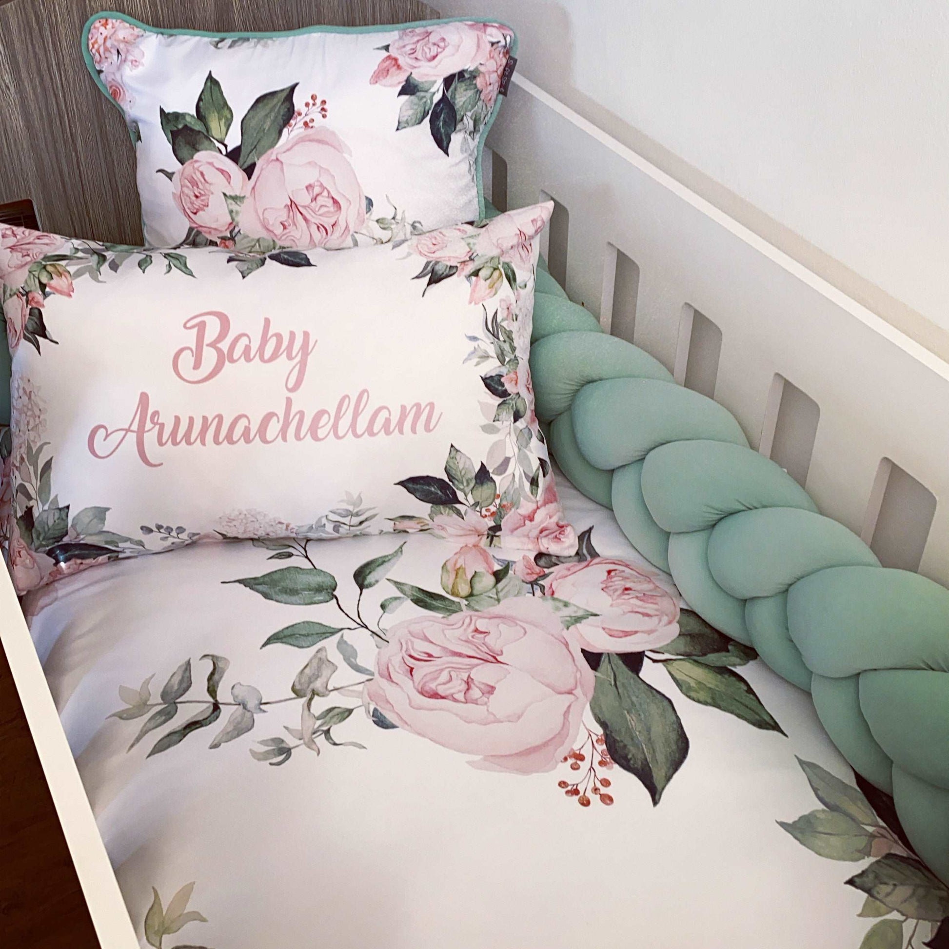 Cot Bedding - Pink Floral Set 03