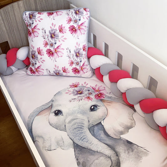 Cot Bedding - Pink Elephant Set 47