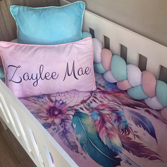 Cot Bedding - Pink Dreamcatcher Set 01
