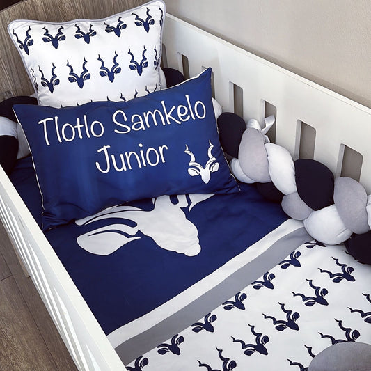 Cot Bedding - Navy Deer Set 02