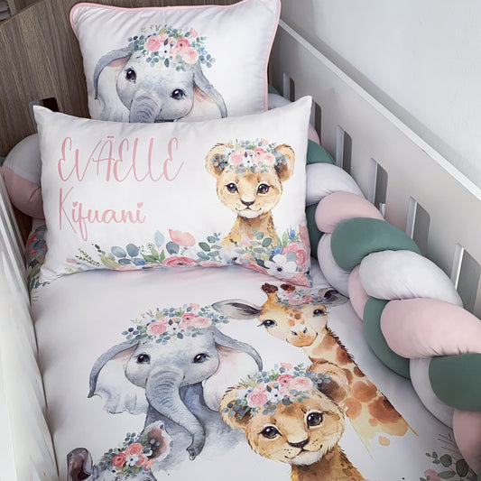Cot Bedding - Pink Safari Set 30