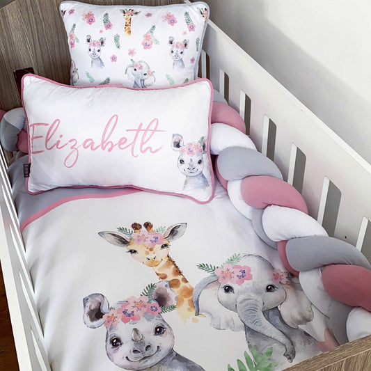 Cot Bedding - Pink Safari Set 13