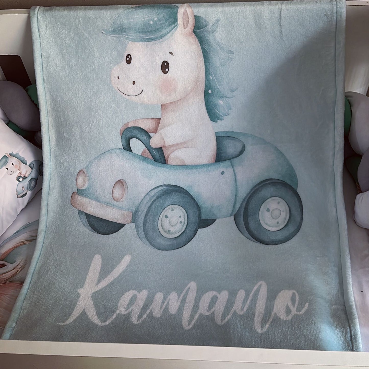 Cot Bedding - Green Horse Set 01