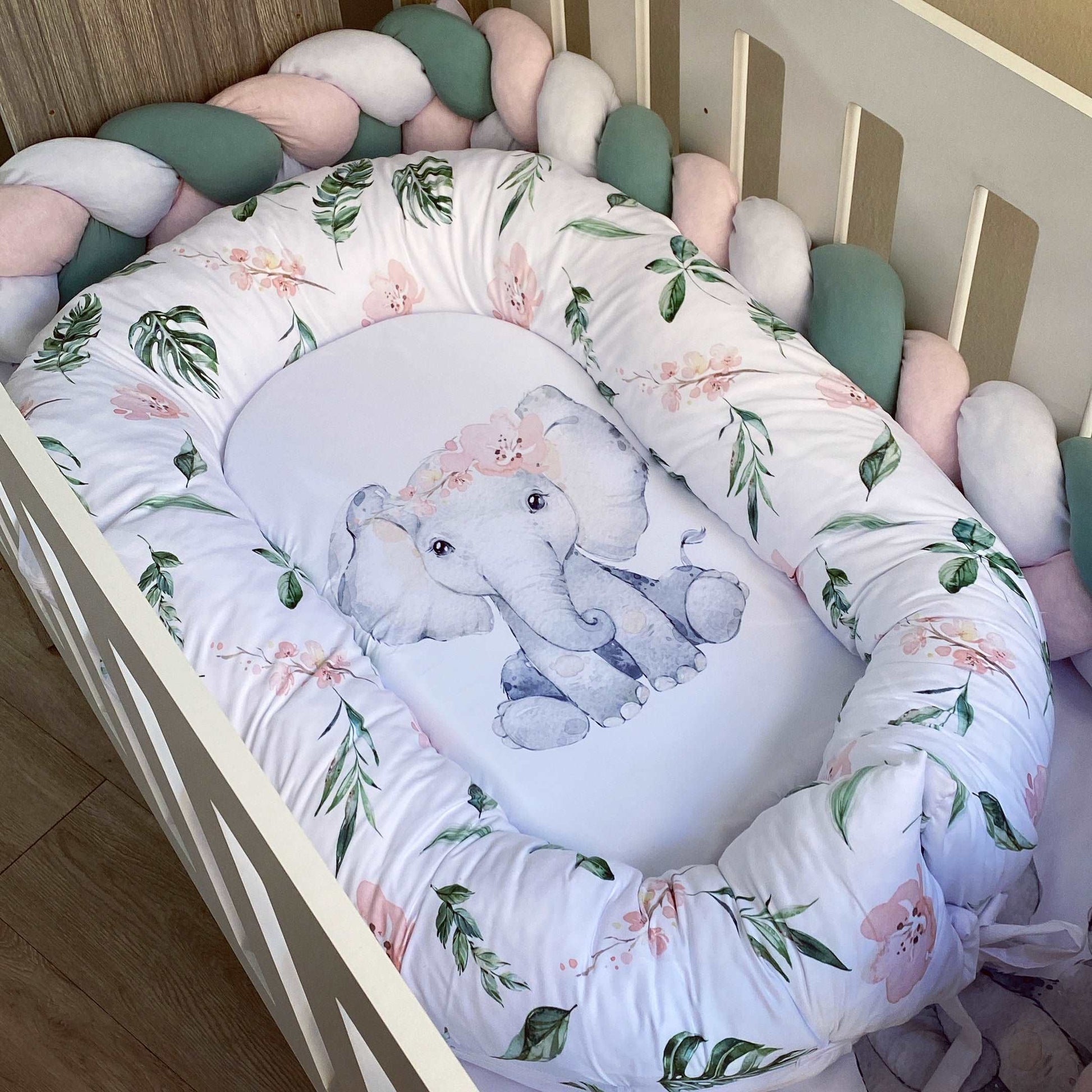 Cot Bedding - Pink Elephant Set 05