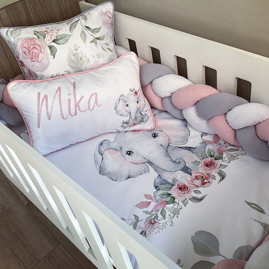 Cot Bedding - Pink Elephant Set 17