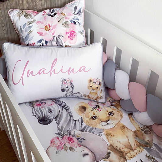 Cot Bedding - Pink Safari Set 10