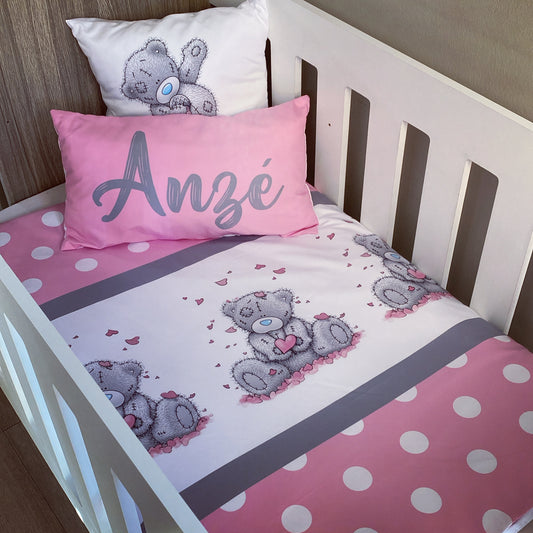 Cot Bedding - Pink Tatty Teddy Set 04