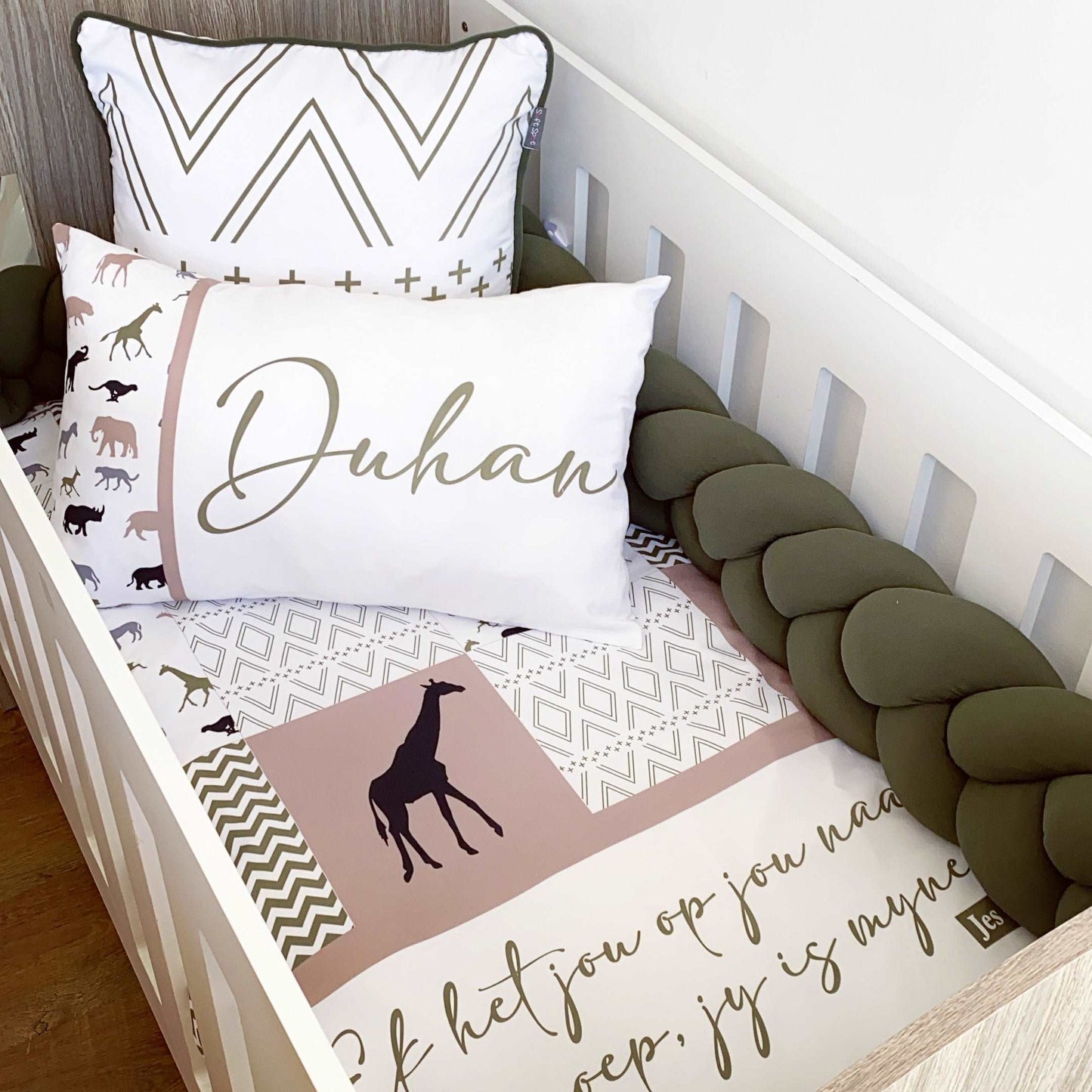 Cot Bedding - Green Safari Set 8