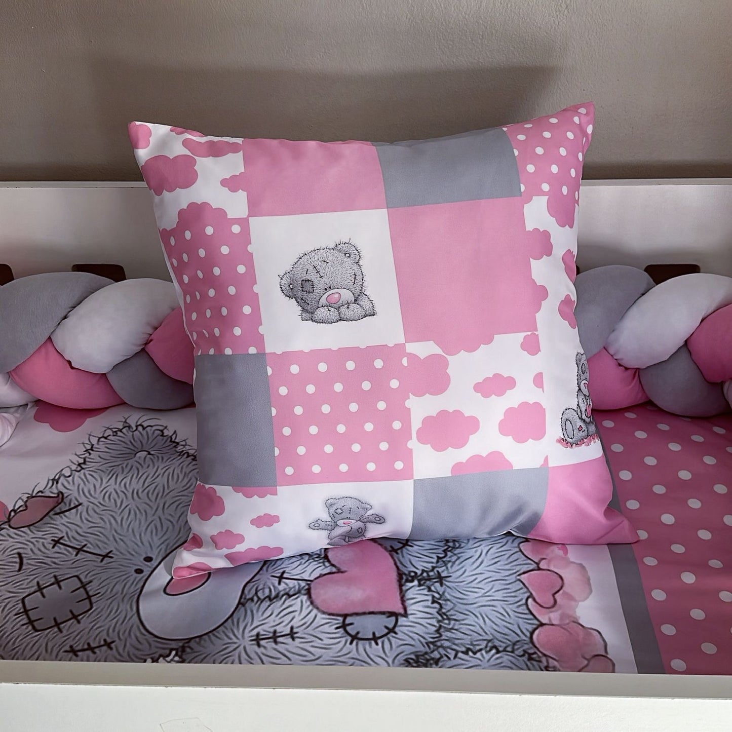 Cot Bedding - Pink Tatty Teddy Set 07