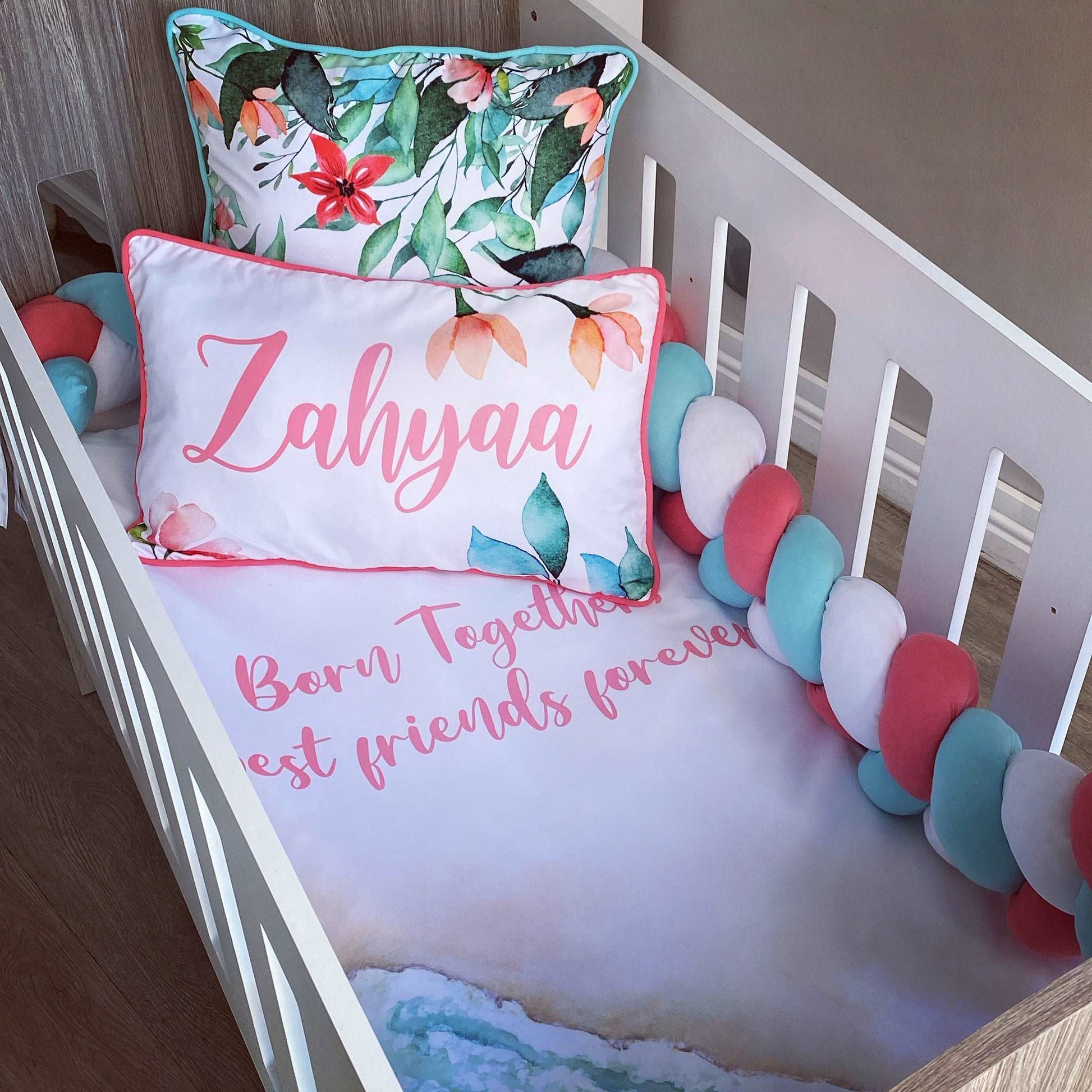 Cot Bedding - Pink Tropical Set 01