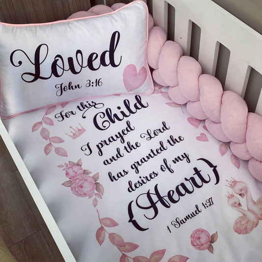 Cot Bedding - Pink Swan Set 02