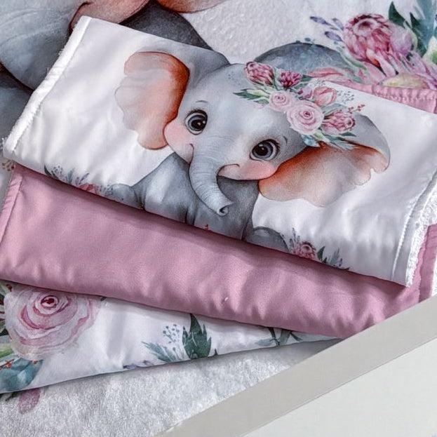 Cot Bedding - Pink Flower Elephant Set 04