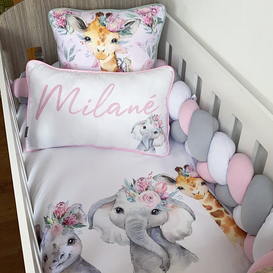 Cot Bedding - Pink Safari Set 26