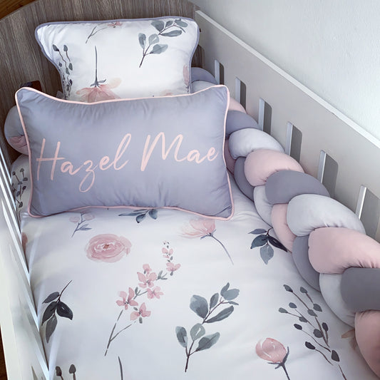 Cot Bedding - Pink Flower Set 04