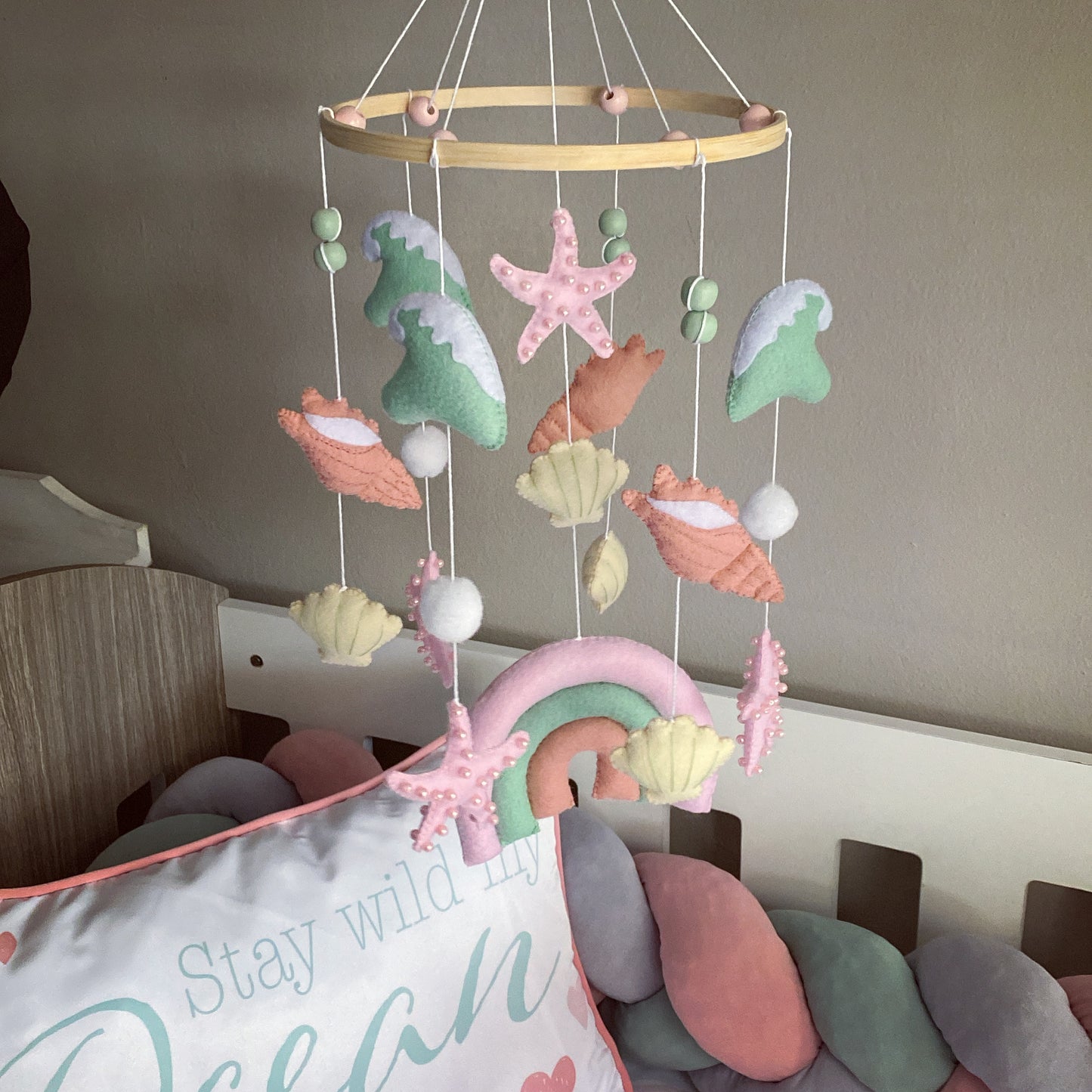 Cot Bedding - Pink Rainbow Set 04