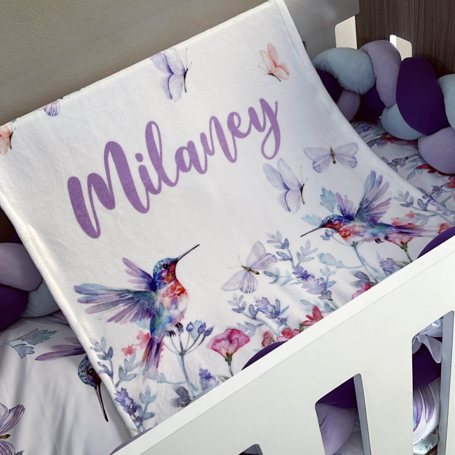 Cot Bedding - Lilac Bird Set 01
