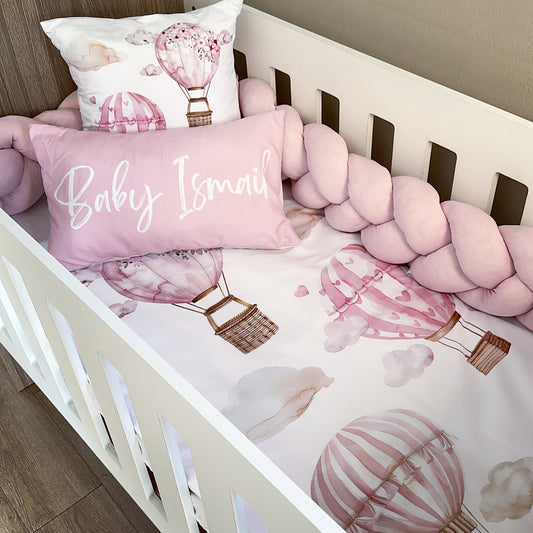 Cot Bedding - Pink Hot Air Balloon Set 03