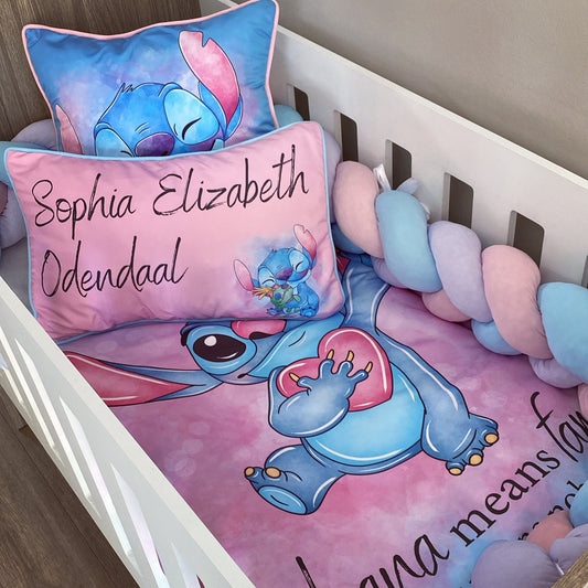 Cot Bedding - Pink Stitch Set 01