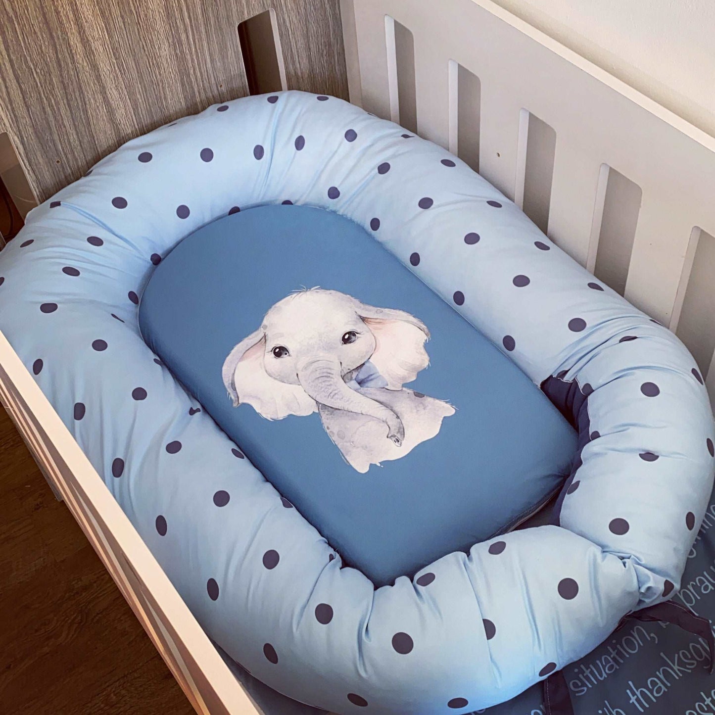 Cot Bedding - Blue Grey Safari Set