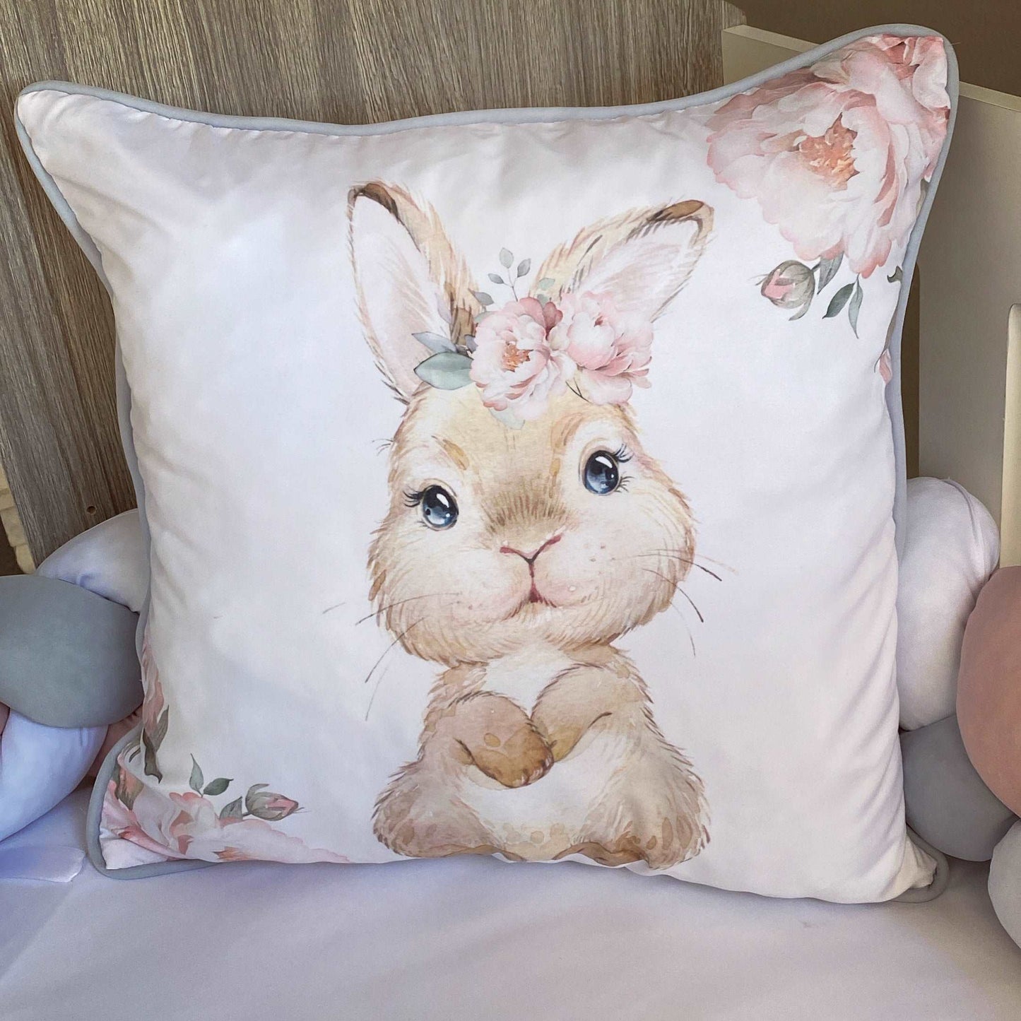 Cot Bedding - Grey Bunny Set 02