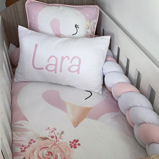 Cot Bedding - Pink Swan Set 07