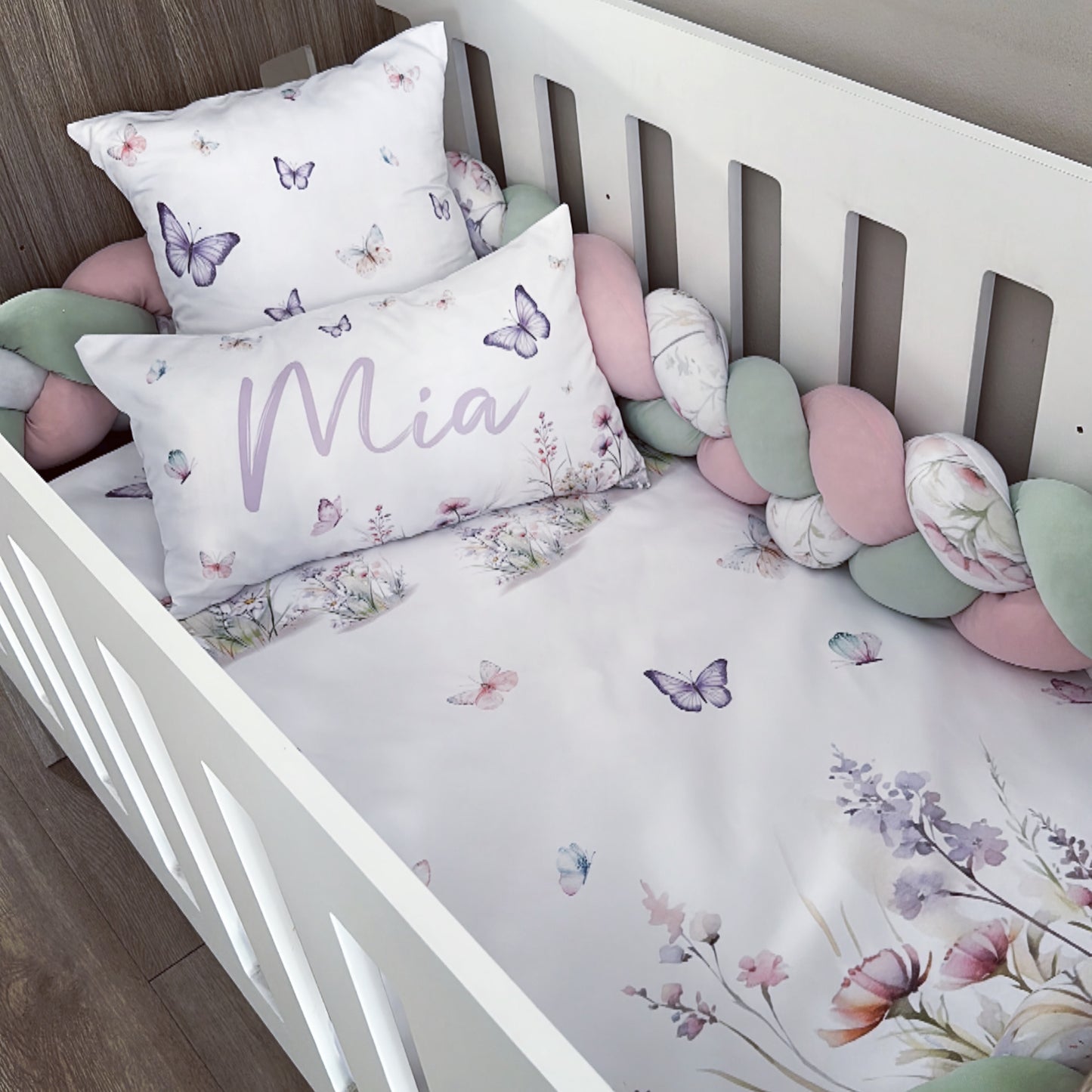 Cot Bedding - Floral Butterfly Set 01