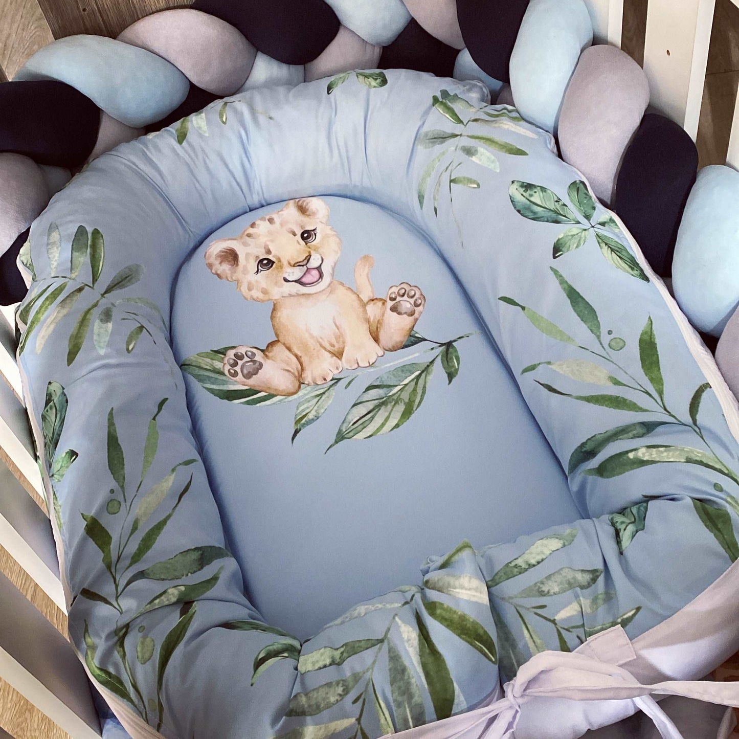 Cot Bedding - Blue Safari Set
