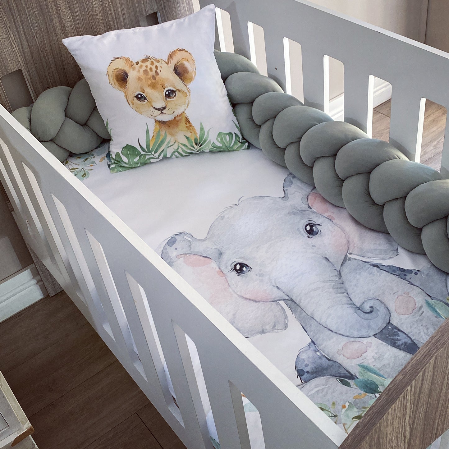 Cot Bedding - Sage Safari Set 12