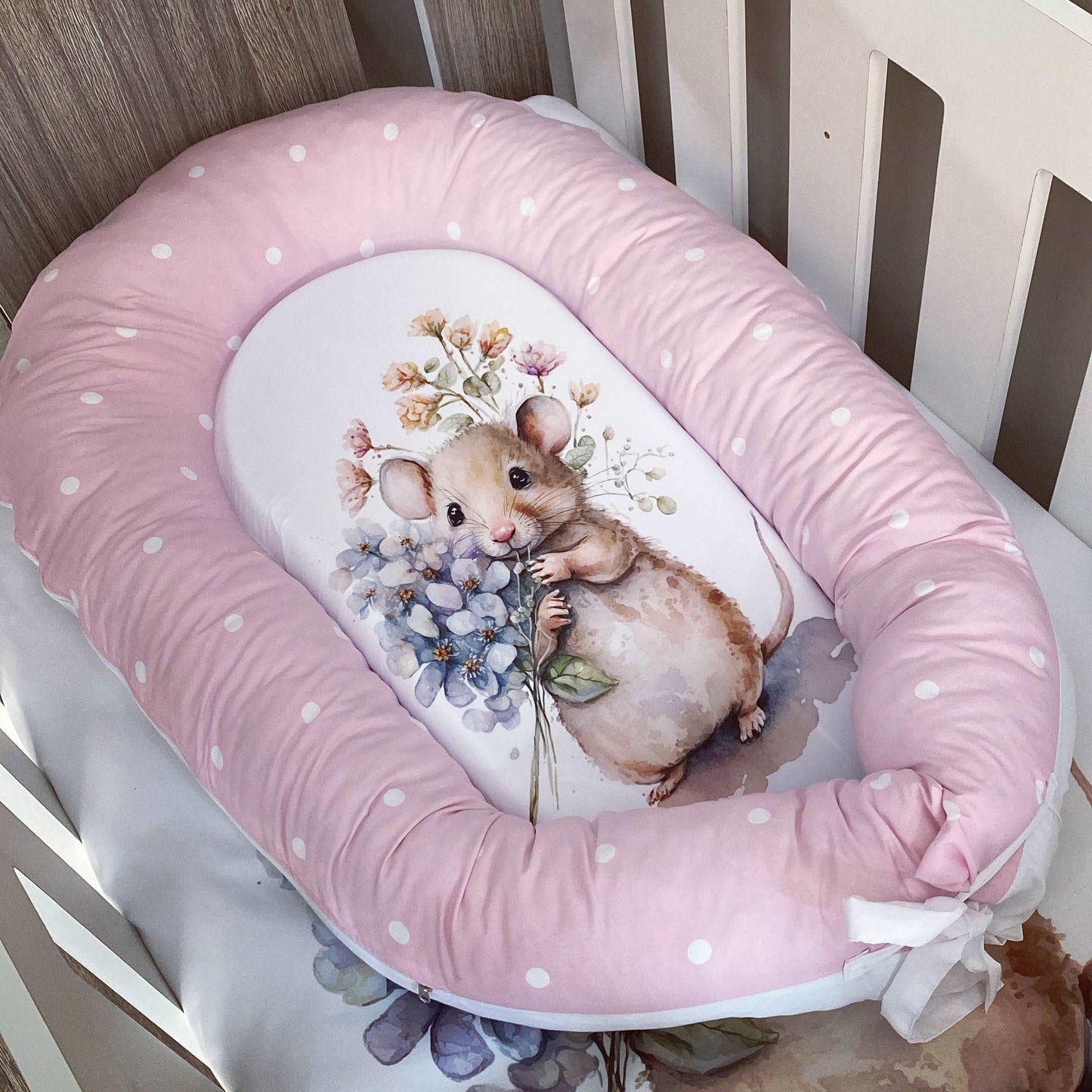 Cot Bedding - Pink Mouse Set 01