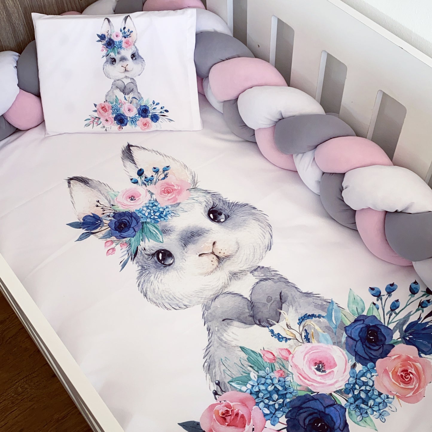 Cot Bedding - Flower Bunny Set 01