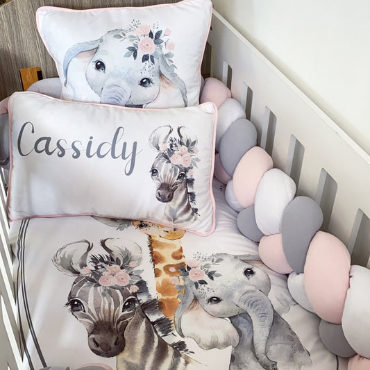 Cot Bedding - Pink Safari Set 27
