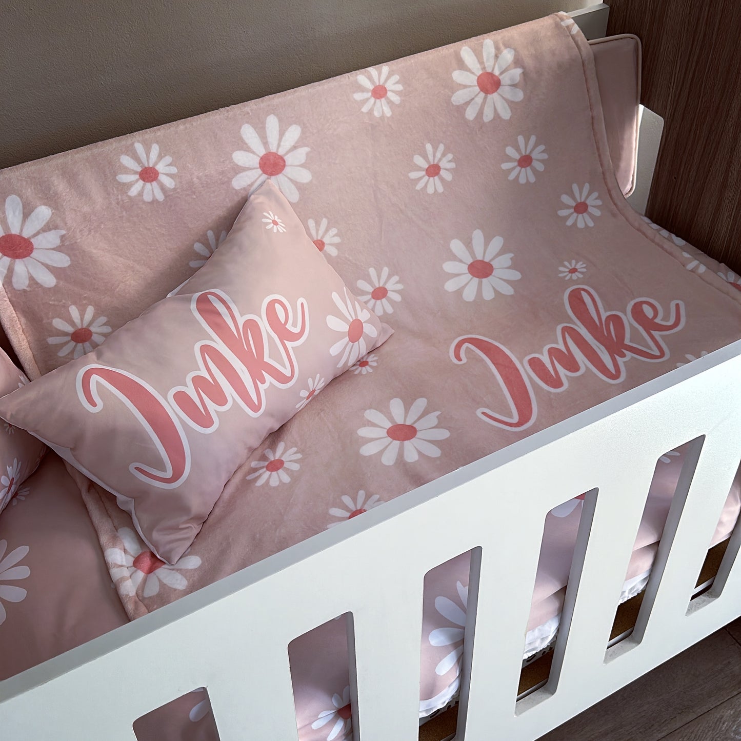 Cot Bedding - Pink Daisy Set 01