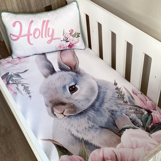 Cot Bedding - Pink Bunny Set 26