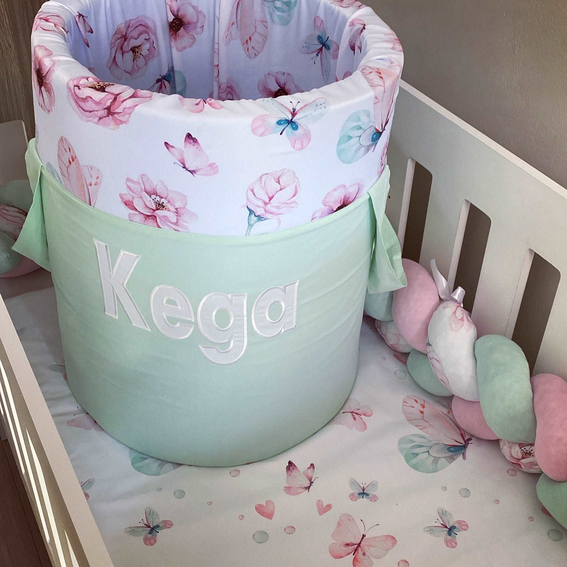 Cot Bedding - Pink Mint Butterfly Set 01