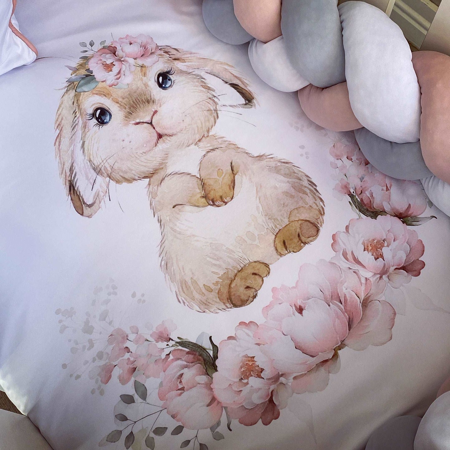 Cot Bedding - Grey Bunny Set 02