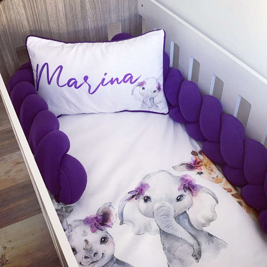 Cot Bedding - Purple Safari Set 01