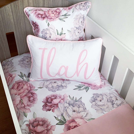 Cot Bedding - Pink Floral Set 06