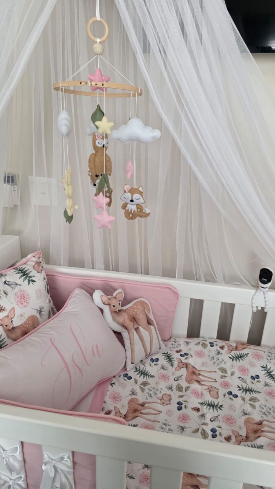 Cot Bedding - Pink Deer Set 05