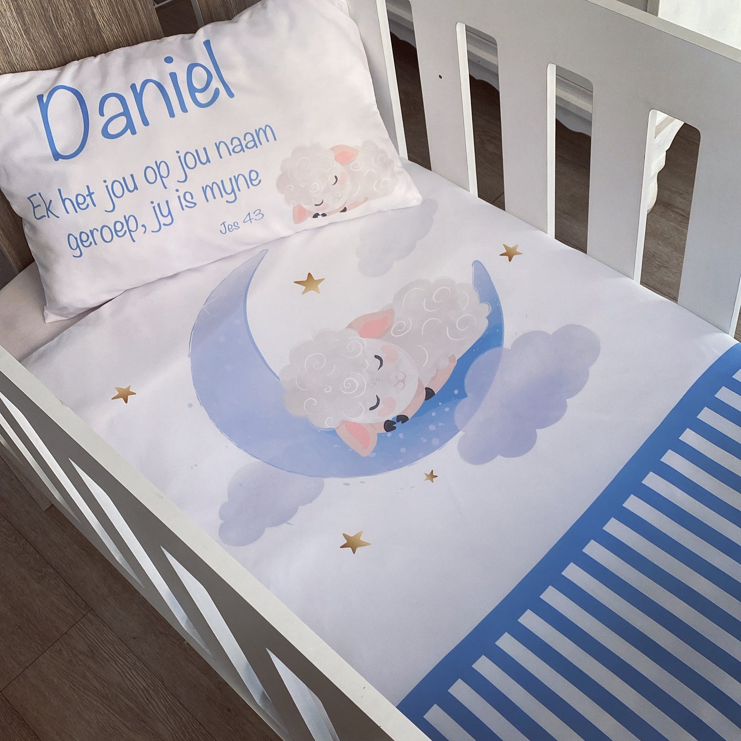 Cot Bedding - Blue Sheep Set 01