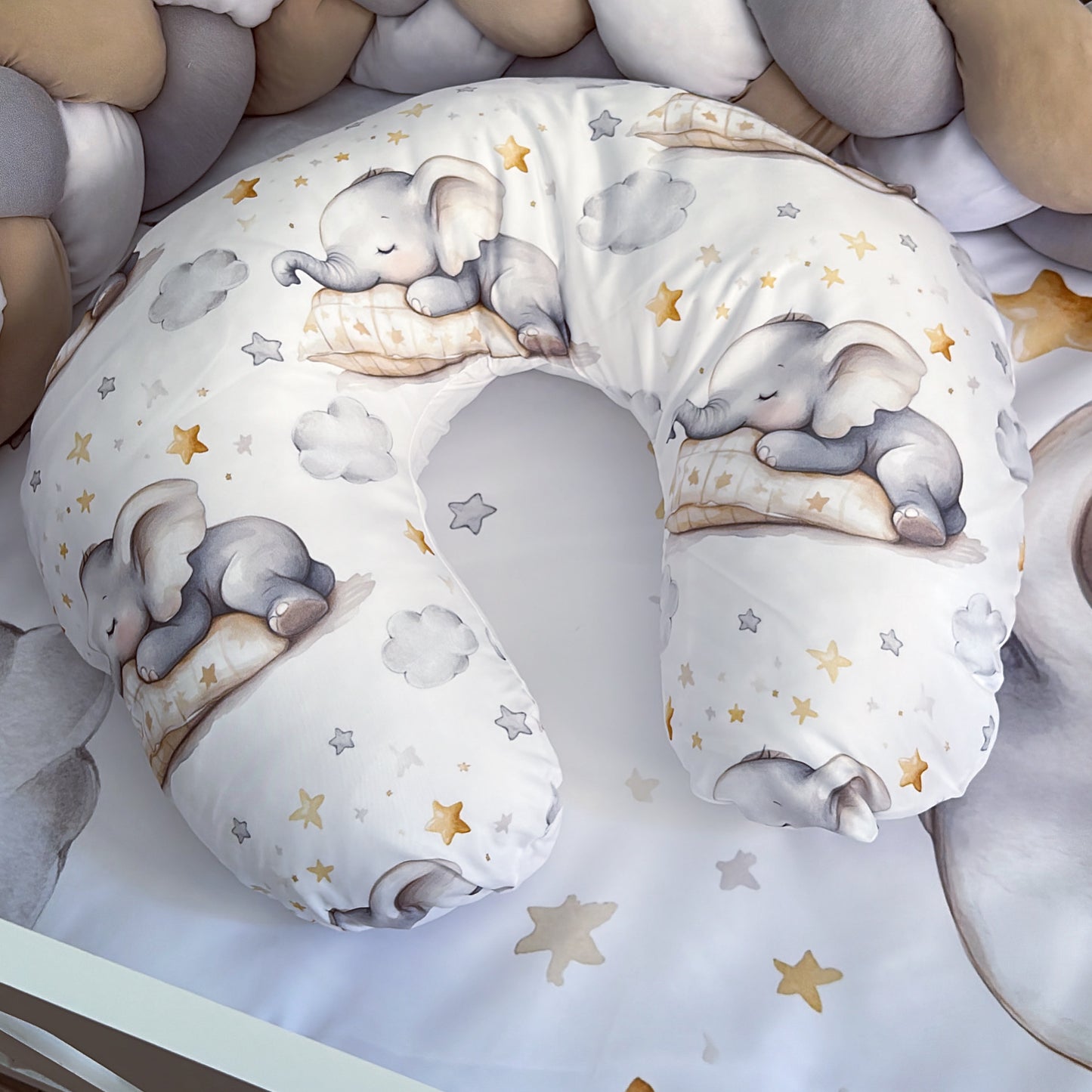 Cot Bedding - Grey Elephant Set 05