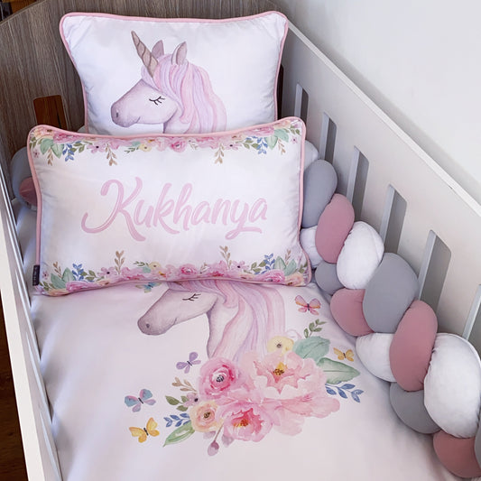 Cot Bedding - Pink Unicorn Set 08