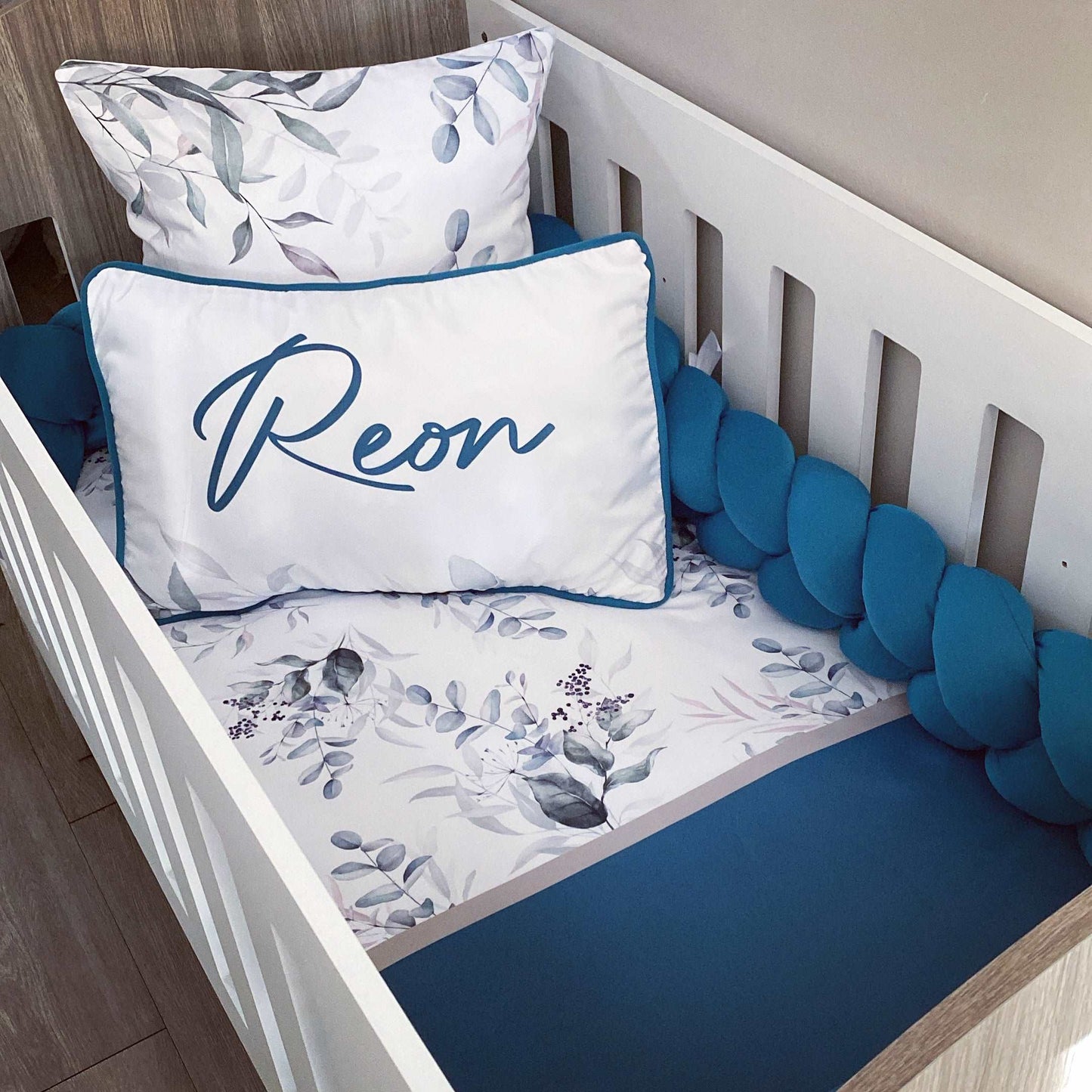 Cot Bedding - Dark Aqua Safari Set