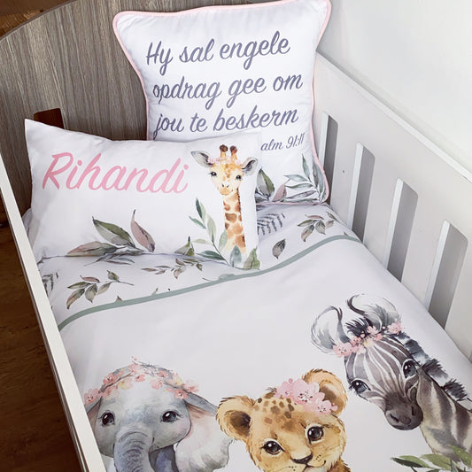Cot Bedding - Pink Safari Set 31
