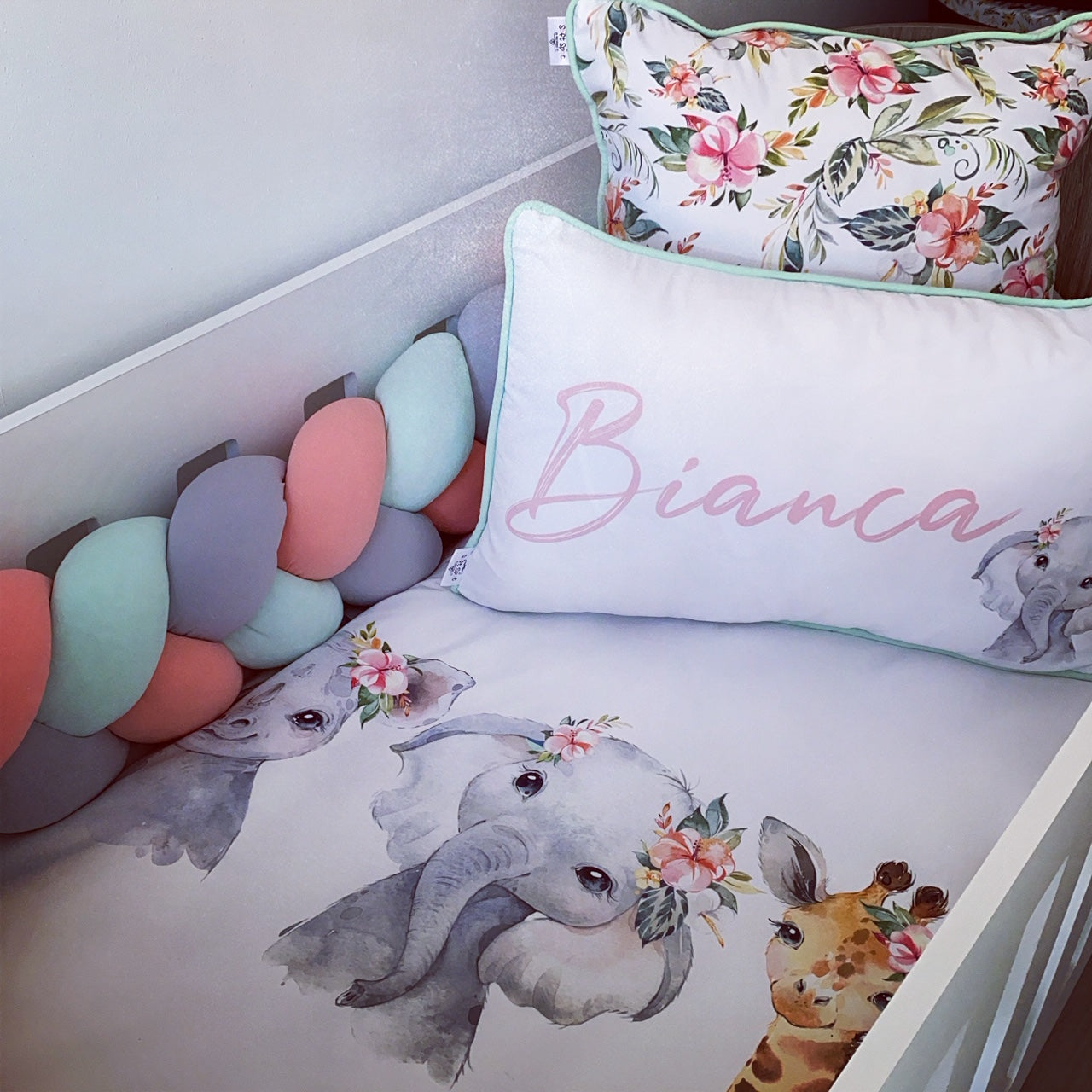 Cot Bedding - Pink Safari Set 37