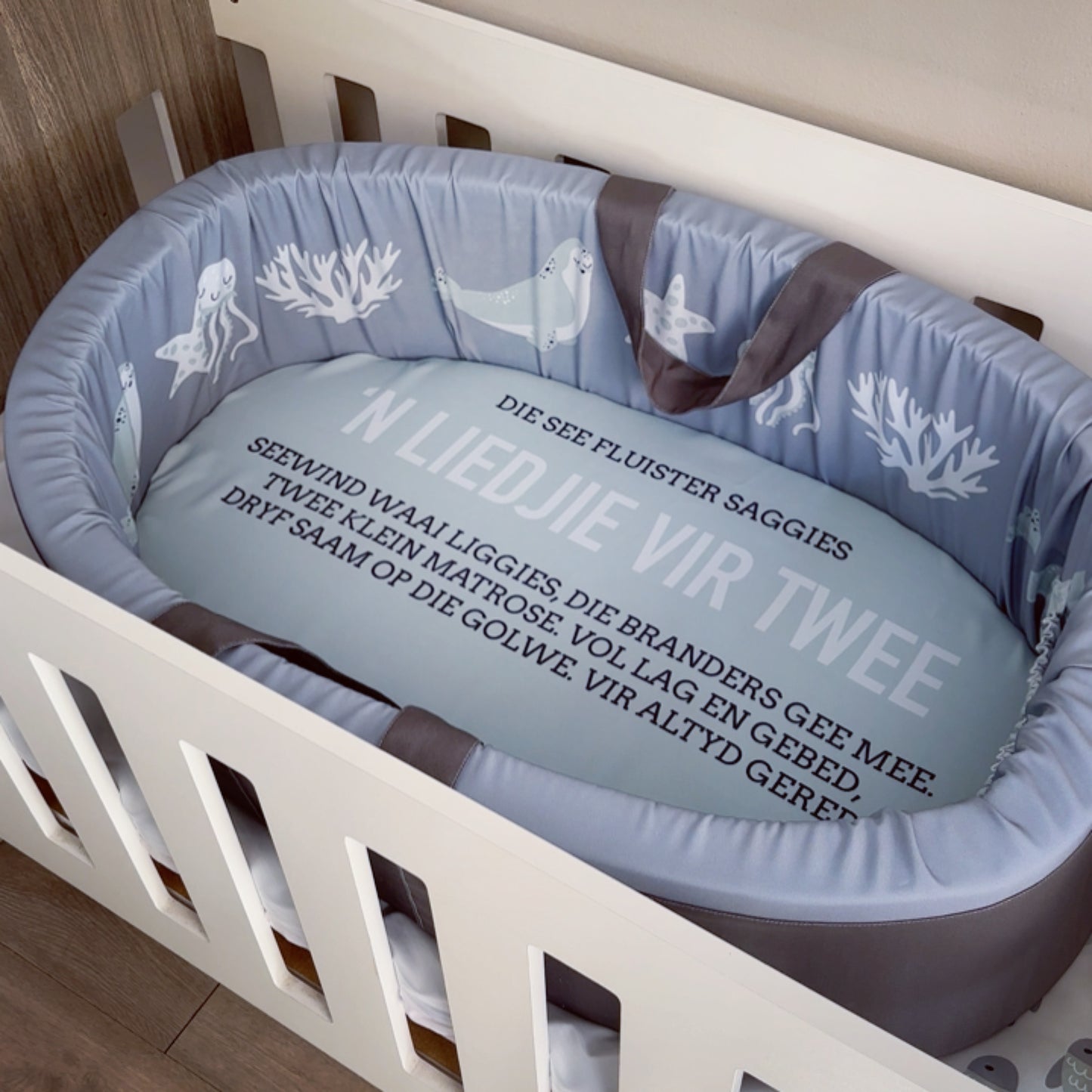 Cot Bedding - Grey Ocean Set 01