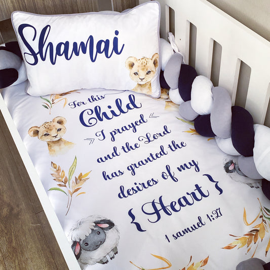 Cot Bedding - Navy Safari Set 05