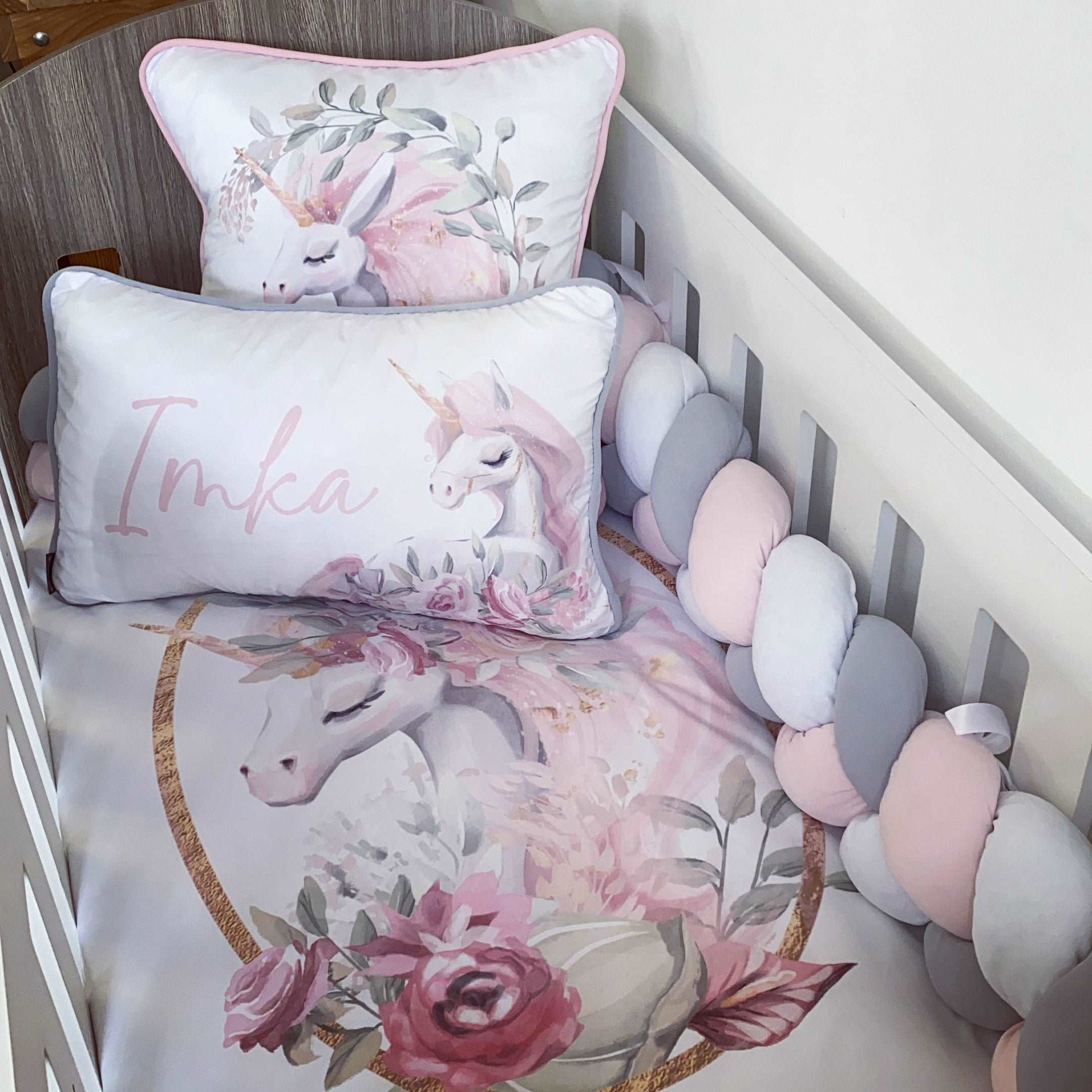 Cot Bedding - Pink Unicorn Set 02
