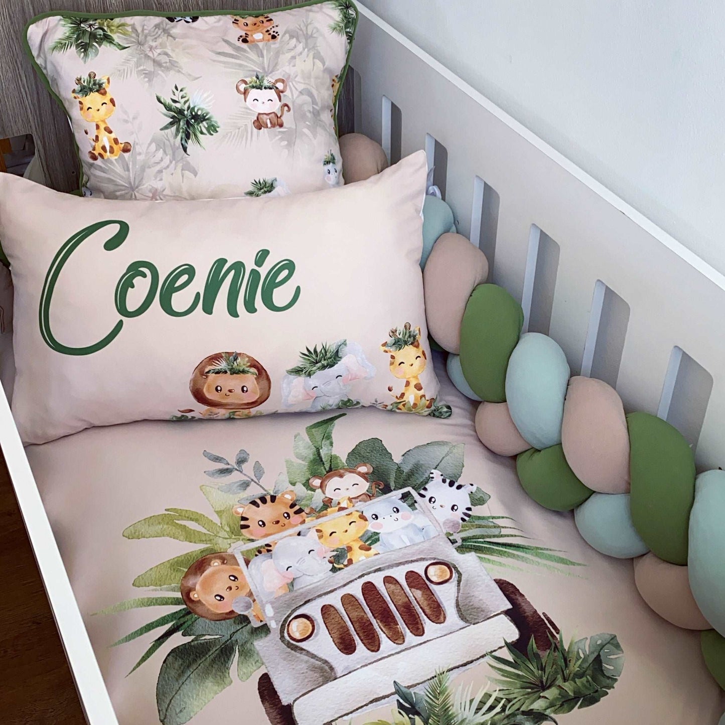 Cot Bedding - Green Safari Set 07