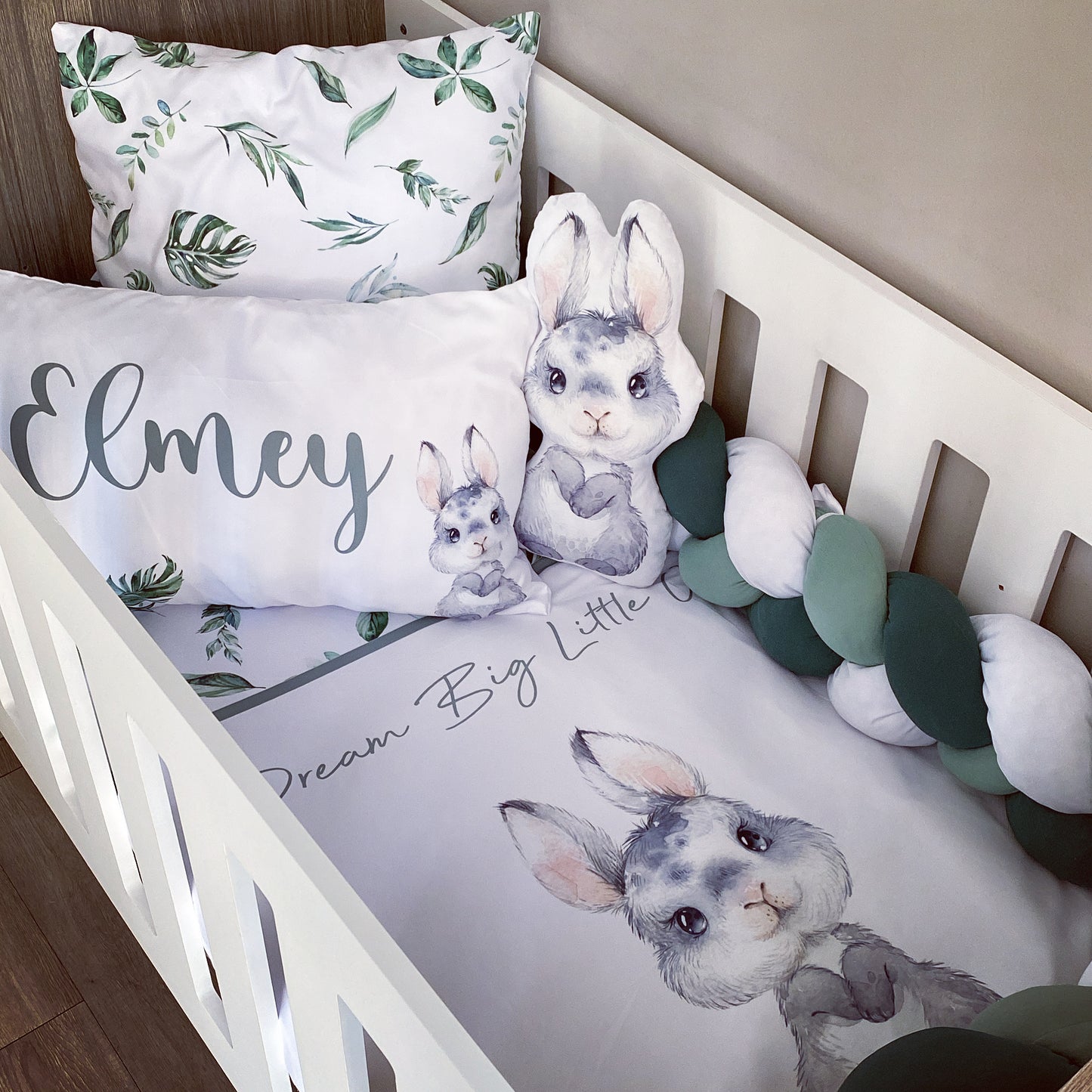 Cot Bedding - Bunny Leaf Set 02