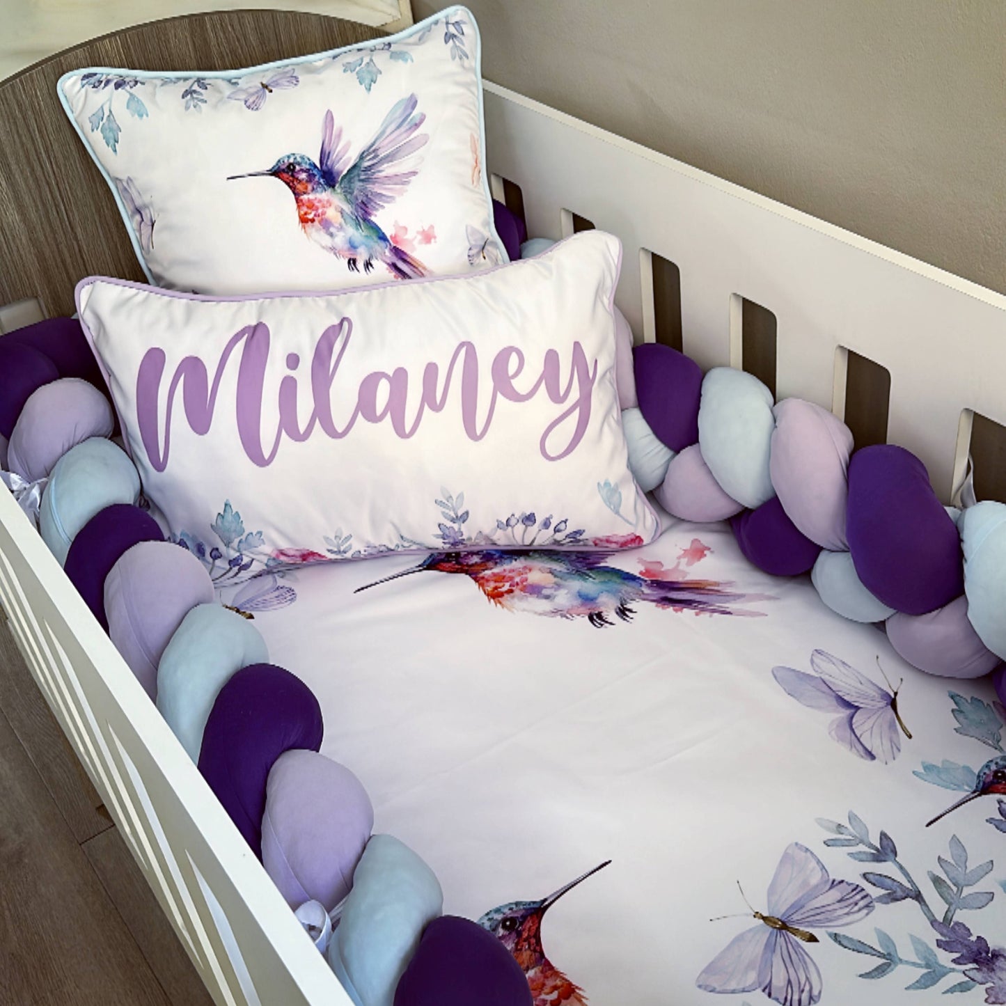 Cot Bedding - Lilac Bird Set 01